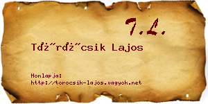Töröcsik Lajos névjegykártya